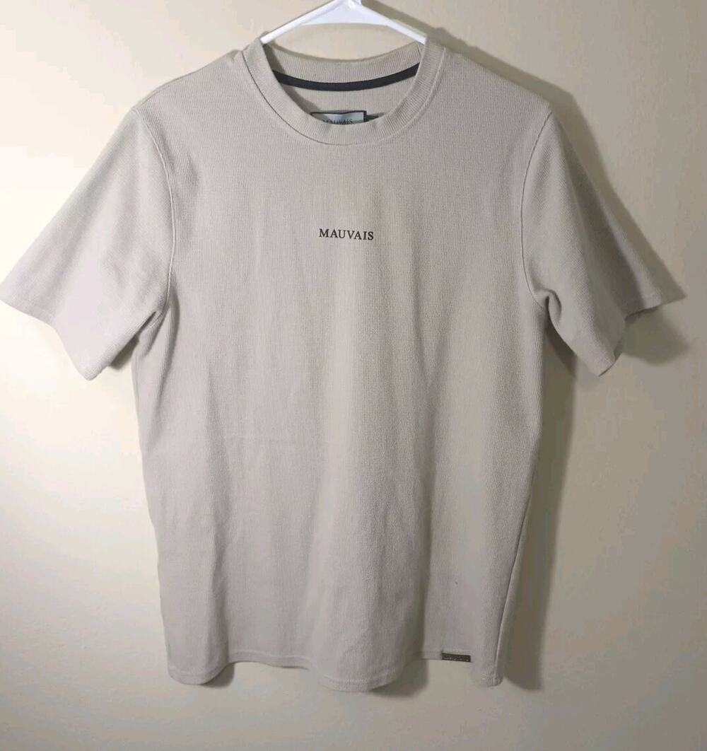 Mauvais Tee Shirt Mens Large Letter Logo Stretch Size M